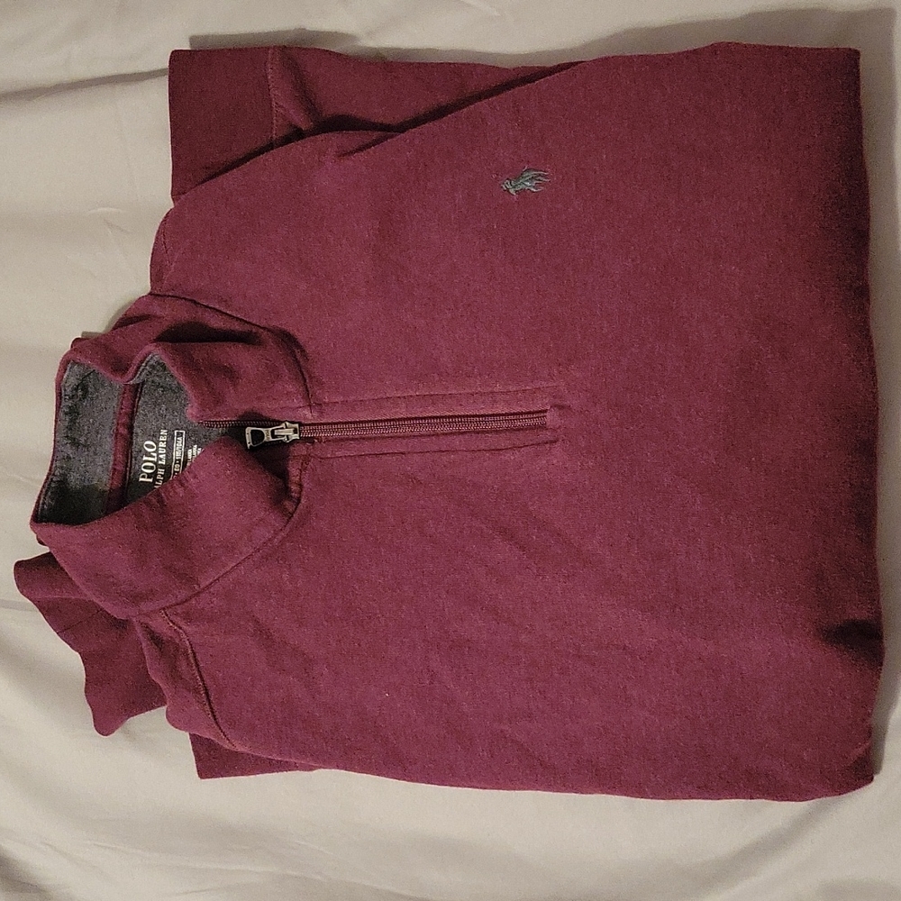 Polo Ralph Lauren XLarge Red Quarter Zip Sweater